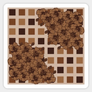 Earth Tones Floral On Geometric Sticker